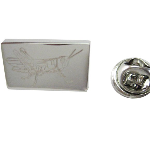 Etched Grasshopper Locust Insect Lapel Pin - Picture 1 of 2